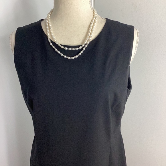 LAFAETTE 148 WOMAN SZ 10 BLACK SHEATH SHORT DRESS SLEEVELESS LINED CAREER FORMAL - Picture 6 of 14